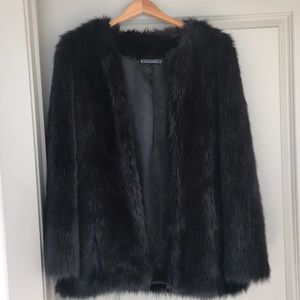 Black Faux Fur Coat